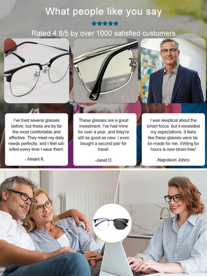 👓Best Selling 50% Off🔥Automatic zoom anti-blue light presbyopia glasses