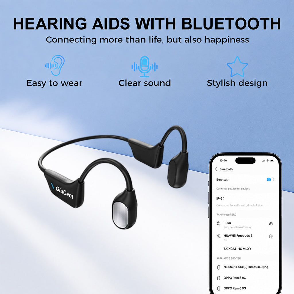 🔥 Final 2 Hours : Only Limited Stock Left🏆GluCent®  Bone Conduction Smart Hearing Headphones (Mayo Clinic Recommended)