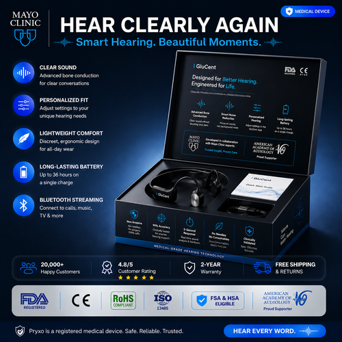🔥 Final 2 Hours : Only Limited Stock Left🏆GluCent®  Bone Conduction Smart Hearing Headphones (Mayo Clinic Recommended)
