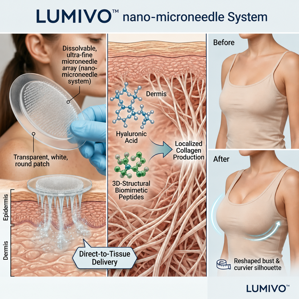 LUMIVO™ Targeted Breast Enhancement Advanced Nano Microneedle Patch
